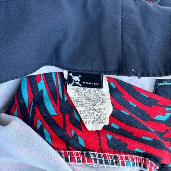 Oakley Mens Sz 33 Multi Colored Geometric Pattern Swim Beach Pool Board Shorts - Picture 9 of 9
